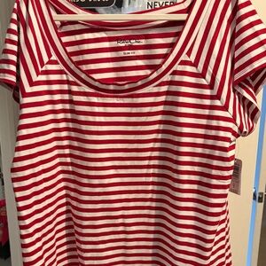 147- NWT Torrid 4 Red and White Striped Retro  top